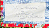 Vintage Asian Handmade Artist Signed CA 2007 Red Blue Quilted Textile Blanket