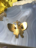 Vintage Cloisonné Enamel Gold Tone Multicolor Butterfly Pin Brooch
