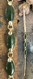 Vintage Jade 1950’s Bracelet Layered In Gold