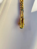 Designer Kuman Dainty Gold Tone Cubic Zirconia Rhinestone Ornate Bracelet
