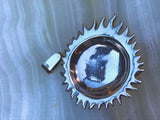 Vintage Sun Moon Unity Faces Two Tone 925 Gold Over Sterling Silver Pendant