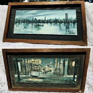 Abstract Original Oil Paintings Signed Ray Mathewson San Francisco Bay Area