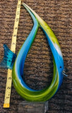 Murano Glassware Angel Fish Sculpture 12.75" Tall Blown Art Glass Blue Green