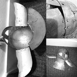Vintage Medieval Style Metal Knights Helmet Templar Riveted Armor Warrior Hat
