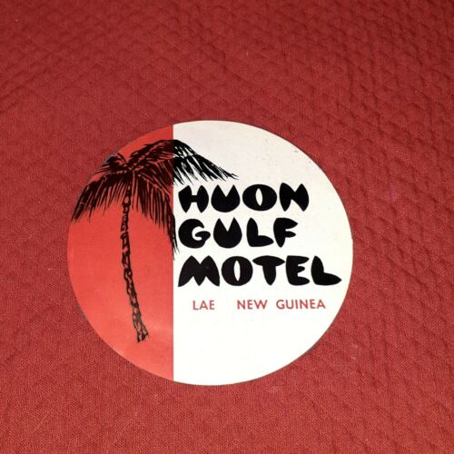 Vintage Huon Gulf Motel luggage label tag Lae New Guinea