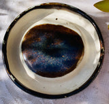 Vintage Glazed Stoneware Ceramic Etched Bird Ash Tray Decorative Art Ashtray