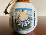 Japanese Vintage Signed Sumo Wrestler Warrior Ceramic Saki Jug & Cup Set Japan