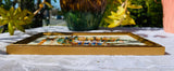 Artisan Handmade Precious Stone Multi Color Gems Boat Ship Framed Art Original