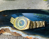 Vintage Seiko Gold Tone Circle Futuristic 1-13 Rare Ladies Watch Runs