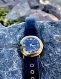 Marc Jacobs MBM1154 Quartz +Stainless Steel Wrist Watch w Genuine Leather Strap