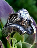 Vintage Sterling High Relief Detailed 3D Elephant Ring Size 8.5