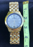 Charles Raymond Stainless Steel Back Goldtone Quartz Box Link Goldface Watch