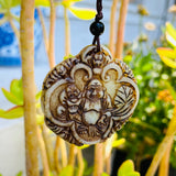 Vintage Carved Stone Spiritual Buddha Amulet Pendant