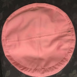 Korean 16” Pink Bird Motif Silk Hand Embroidered Round Pillow Case Set