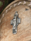 Vintage High Relief Sterling Silver 925 GF Catholic Cross Crucifix Charm Pendant