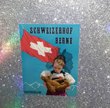 Vintage Schweizerhof Berne Hotel luggage Sticker label Switzerland