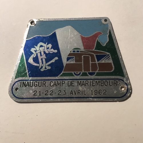 Touring Club De France 1962 Camp De Mariembourg Car Plaque
