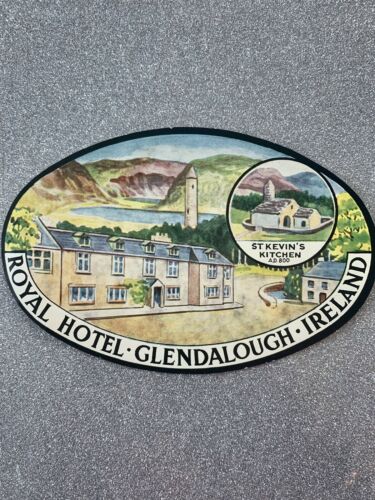 Royal Hotel Glendalough Irish Advertising Luggage Label Sticker Ireland