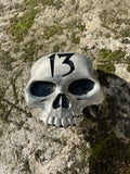 Mobtown Skull 13 Skeleton Head Black & Silver Tone Belt Buckle Made Chicago USA