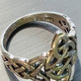 Vintage Sterling Silver 925 Celtic Knot Ornate Ring 4.4g Size 7