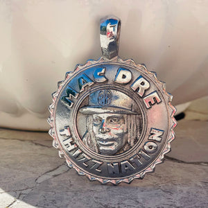 Mac Dre RIP Thizz Nation Hip Hop Rap Silver Tone 75mm Large Pendant