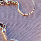 Vintage Sterling Silver 925 Garnet Stone Diamond Shape Earrings 4.5 g