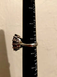 Vintage Estate Oval Faceted Amethyst Purple Sterling Silver 925 Ring Size 4.5