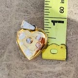 Vintage Gold Plated Sterling Silver 925 Floral Heart Locket Pendant 4.5g