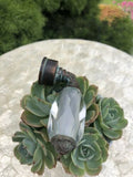 Antique Art Nouveau Ornate Verdigris Copper Metal Faceted Crystal Faucet Handle