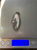 Art Deco Vintage Sterling Silver 925 Marcasite & Mother of Pearl Lady Pendant 8g