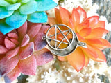 Sterling Silver Moon Pentacle Pentagram Star Wicca Pagan Woman Pendant Charm