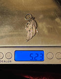 Vintage 925 Sterling Silver Feather wing Dangle Pendant Feathers Charms 5.23g