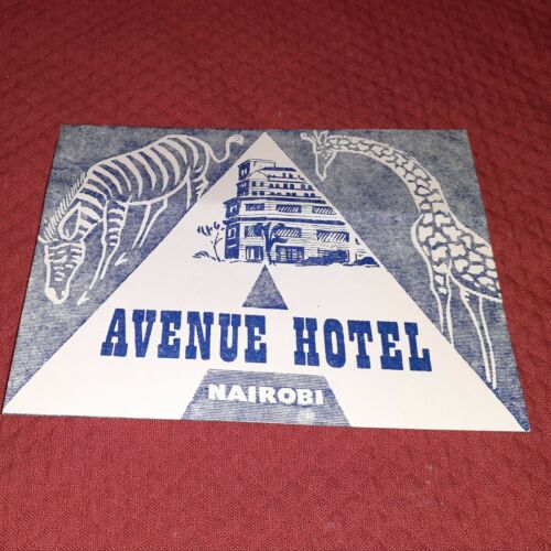 Vintage Avenue Hotel Luggage Label Tag Nairobi Portugal