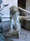Antique Stone Carved Monkey Hanuman Gargoyle Spiritual Artifact Statue Indian Temple Piece