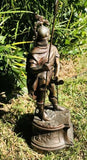 Rare Antique Copper Metal Roman Soldier Warrior Sculpture Statues Dragon Helmets