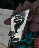 Taxco Sterling Silver 925 TC-66 Mexico Modernist Face Vintage Pin Brooch