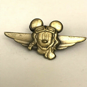 Pilot Aviator Mickey Mouse Airplane Plane Flight Captain Bronze Icon Disney Pin