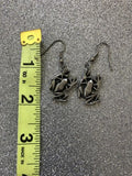 Vintage North West Canada Frogs Silver Tone Dangle Frog Pierced Earrings