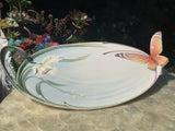 Seagull Decor Co. Franz Porcelain Collection Signed Butterfly Vase + Tray Set