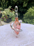 Signed Thomas Buechner III Vitrix Studio Art Pink Glass Swirl Perfume Bottle