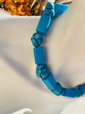 Faux Turquoise Bead Chunky Beaded Fashion Choker Necklace