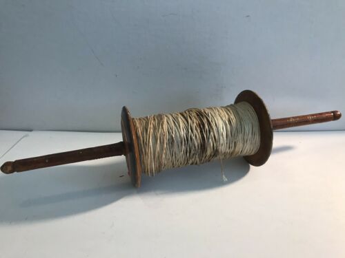 Vintage Antique Wood Wooden Kite Flying String Spool Spindle Reel