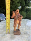 Vintage Italian Anri Wooden Hand Carved Baker Man Muffins Figurine Made In Italy