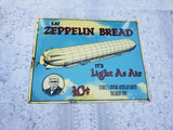 Vintage Zeppelin Bread Embossed Metal Sign schultz German American Bakery Ohio