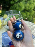 Chinese Yin Yang Medicine Health Balls w/ Chimes Stress Relief Meditation Blue
