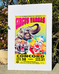 K & M Productions Concord California Circus Animals Art Vargas Poster Picture