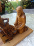 Omar Bakri Handmade Olive Wood religious Jesus Foot Bathing Carving