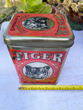 Vintage Bright Tiger Chewing Tobacco 5 Cent Cheinco Ad Metal Container Tin