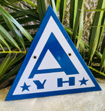 Triangle Youth Hostels of America Porcelain Collectible Rare Triangular Sign