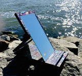 Rare Kawa Mother of Pearl Portable Mirror Stand w Bat Design